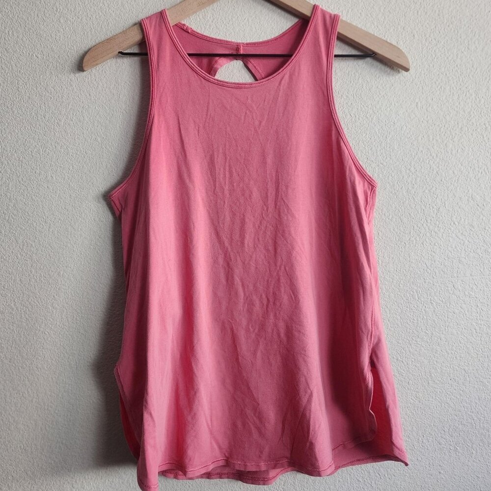 Lululemon Tank Top Womens Medium Pink Open Back Sleeveless Athletic Yoga Gym - Picture 1 of 8